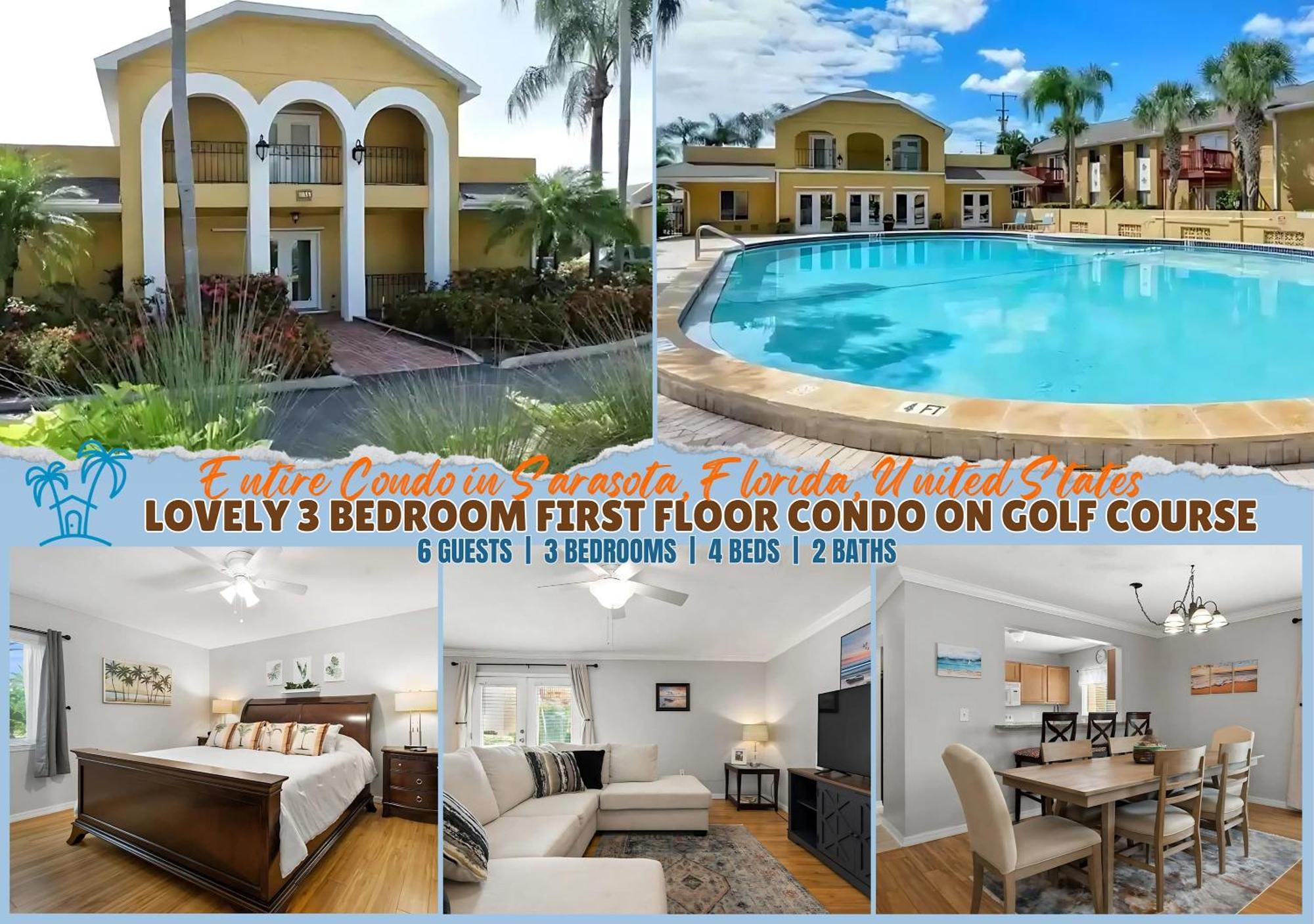 Lovely 3 Bedroom First Floor On Golf Course * Sarasota